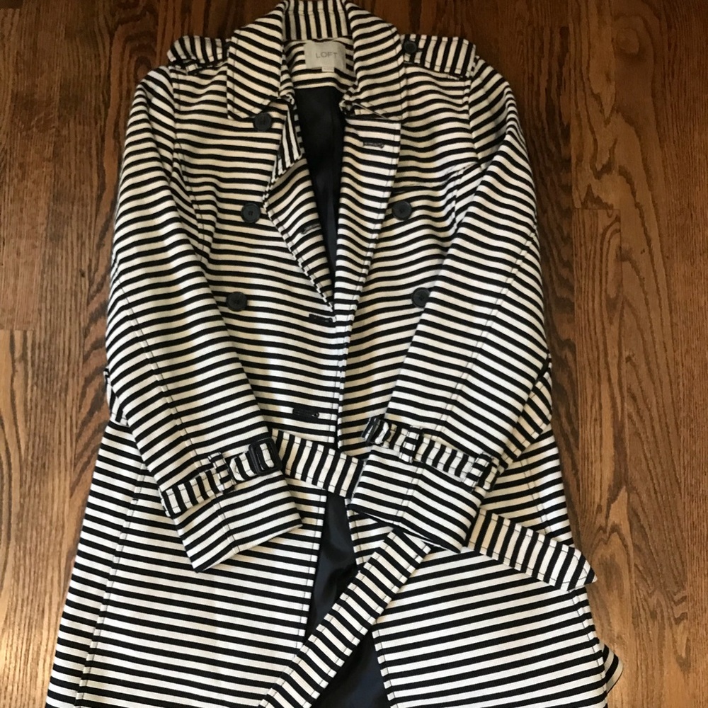 Loft xs striped trench coat